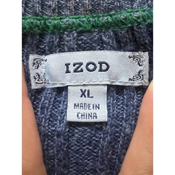 IZOD Women's Long Sleeve Blue V Neck Sweater Size XL Preppy Designer Classic - Picture 3 of 11